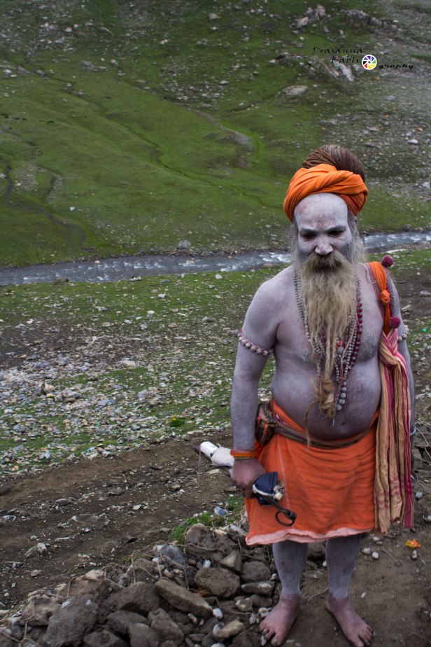 A Saint makes his way to  the Holy Shrine of Lord Amarnath in Kashmir, India